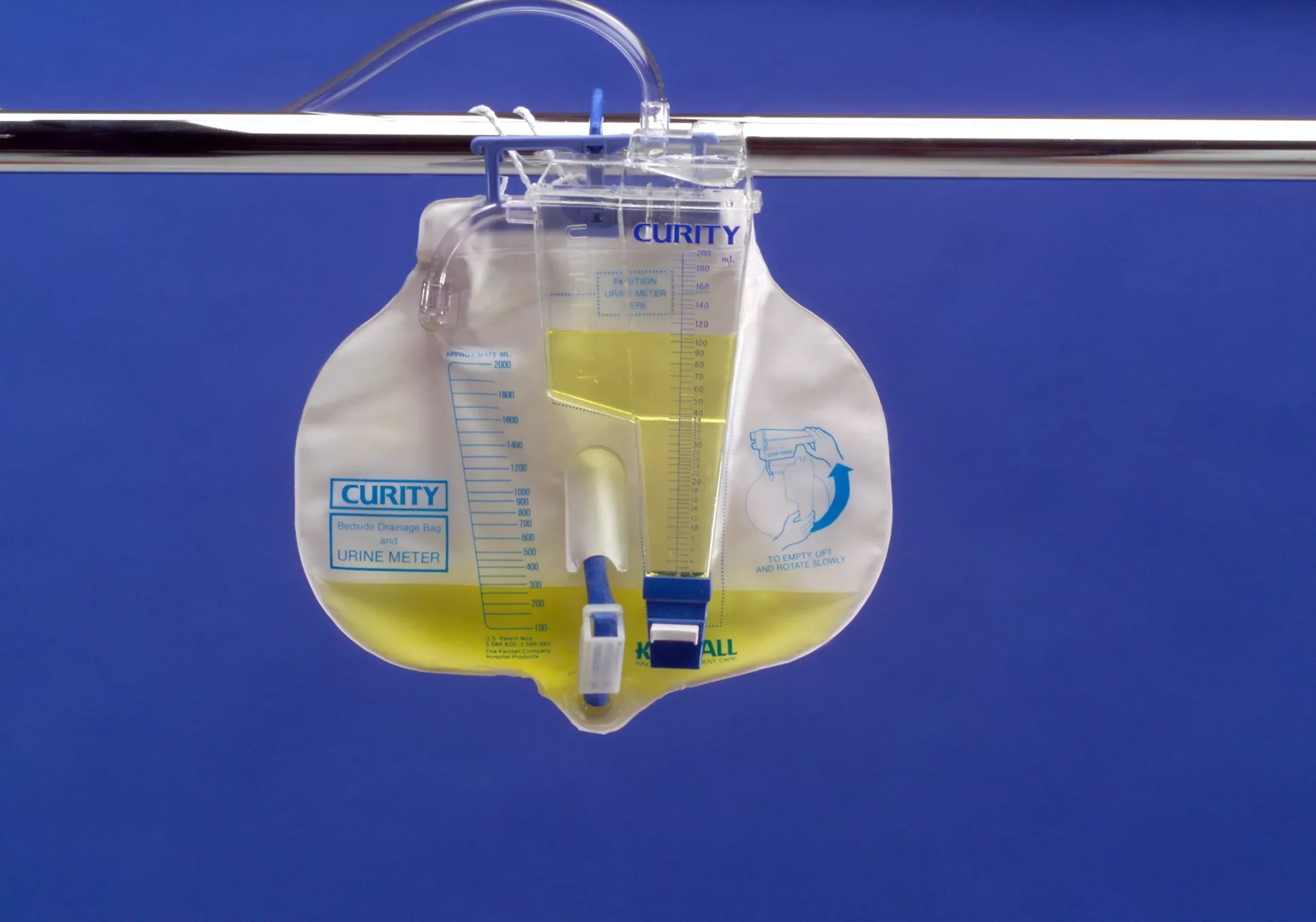 Kendall Healthcare Dover™ Curity™ Urine Meter System with Spring Loaded Sampling Port, Needle Sampling Twist Port and Drain Tube 200mL, 18 Fr, Includes Bag