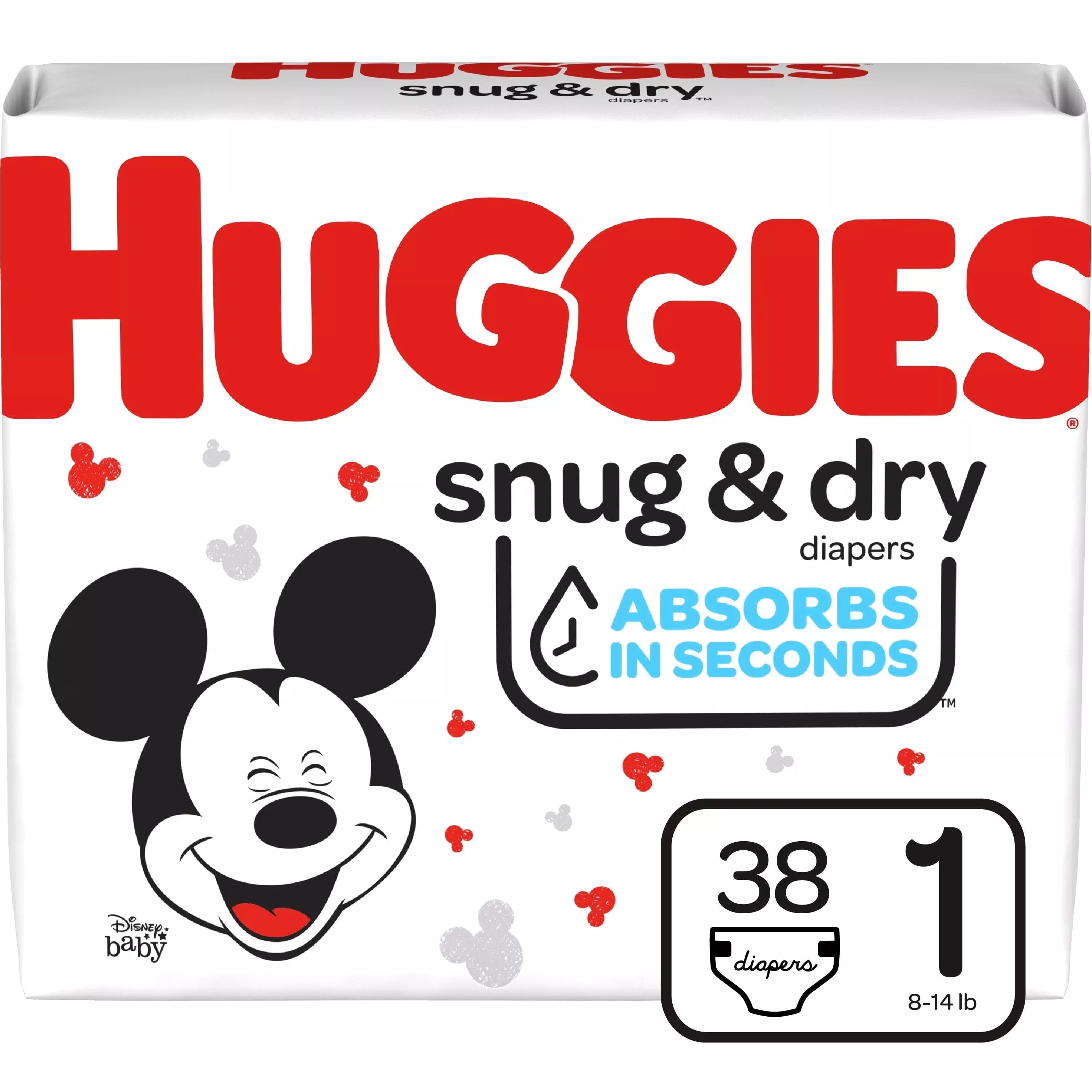 Kimberly Clark Huggies Snug and Dry™ Baby Diaper, Size 1, Jumbo Pack, 38 Count