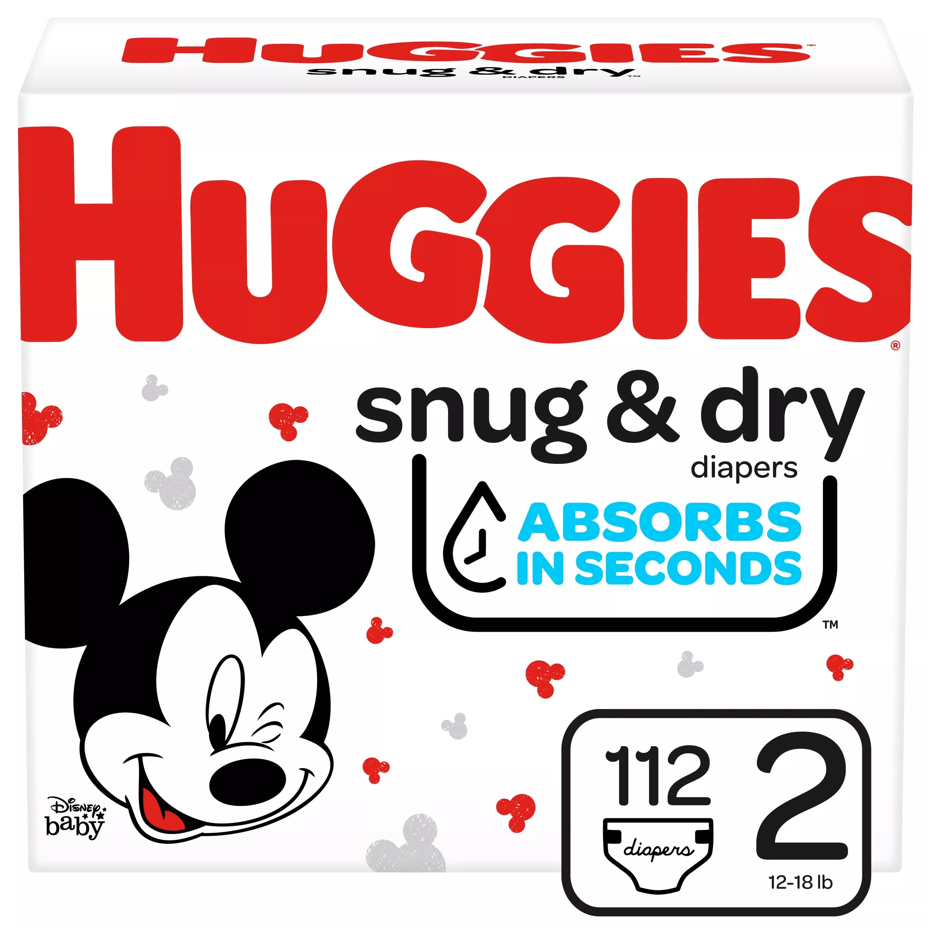 Kimberly Clark Huggies Snug and Dry™ Baby Diaper, Size 2, Giga Pack, 112 Count