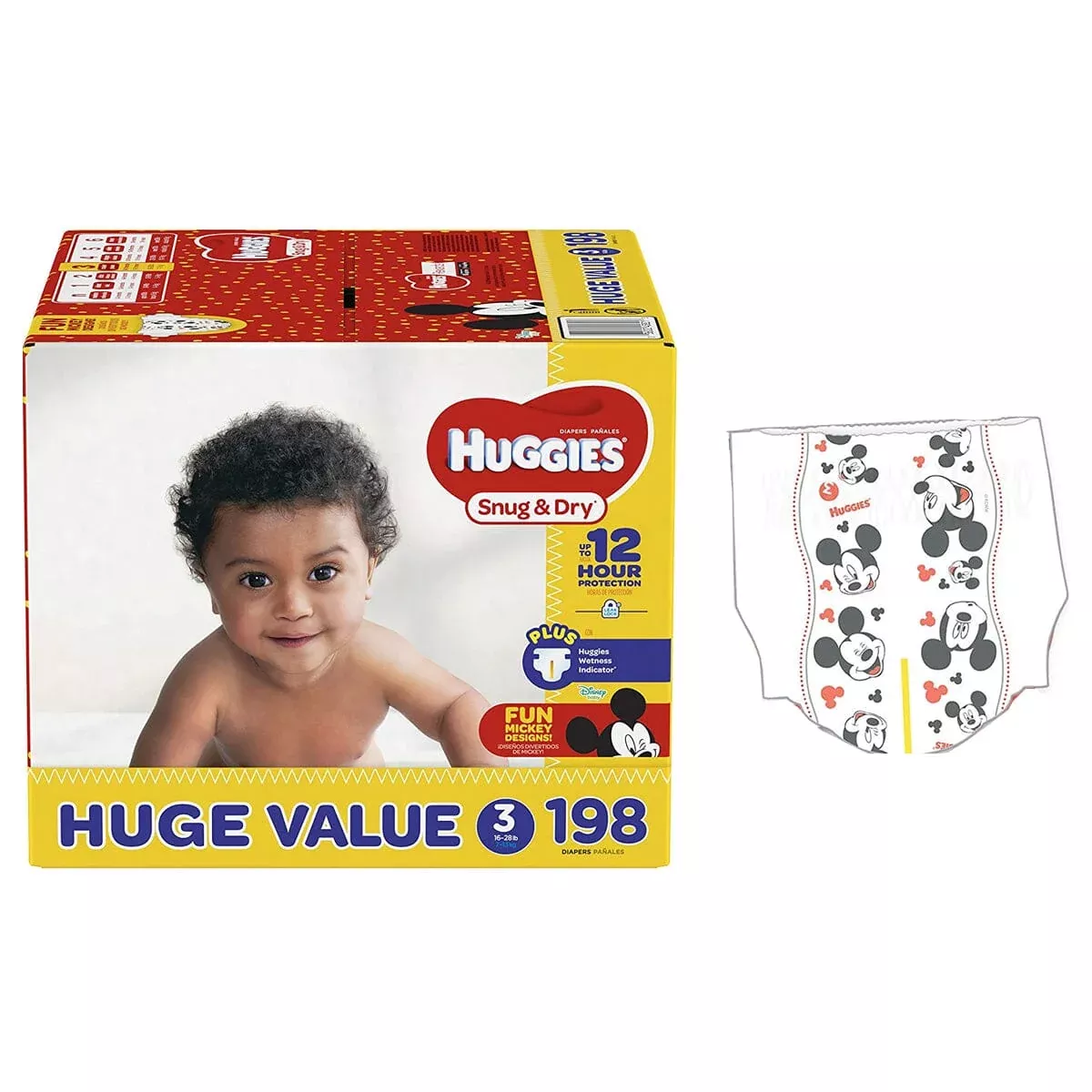 Kimberly Clark HUGGIES Snug and Dry™ Baby Diaper, Size 3, Huge Pack, 198 Count - Discontinued by Manufacturer