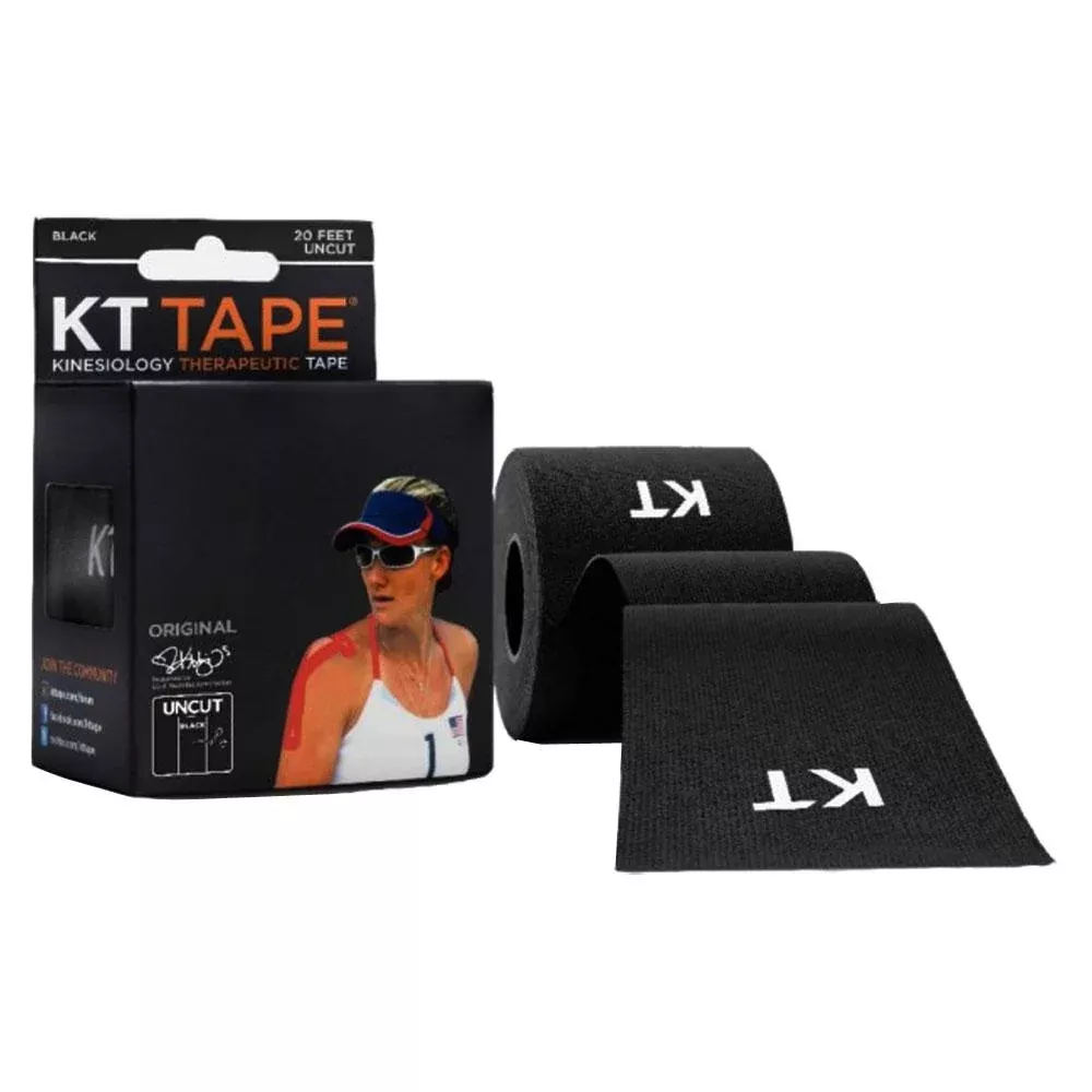 KT Tape Pro Uncut Single Roll, Black, 16 Ft