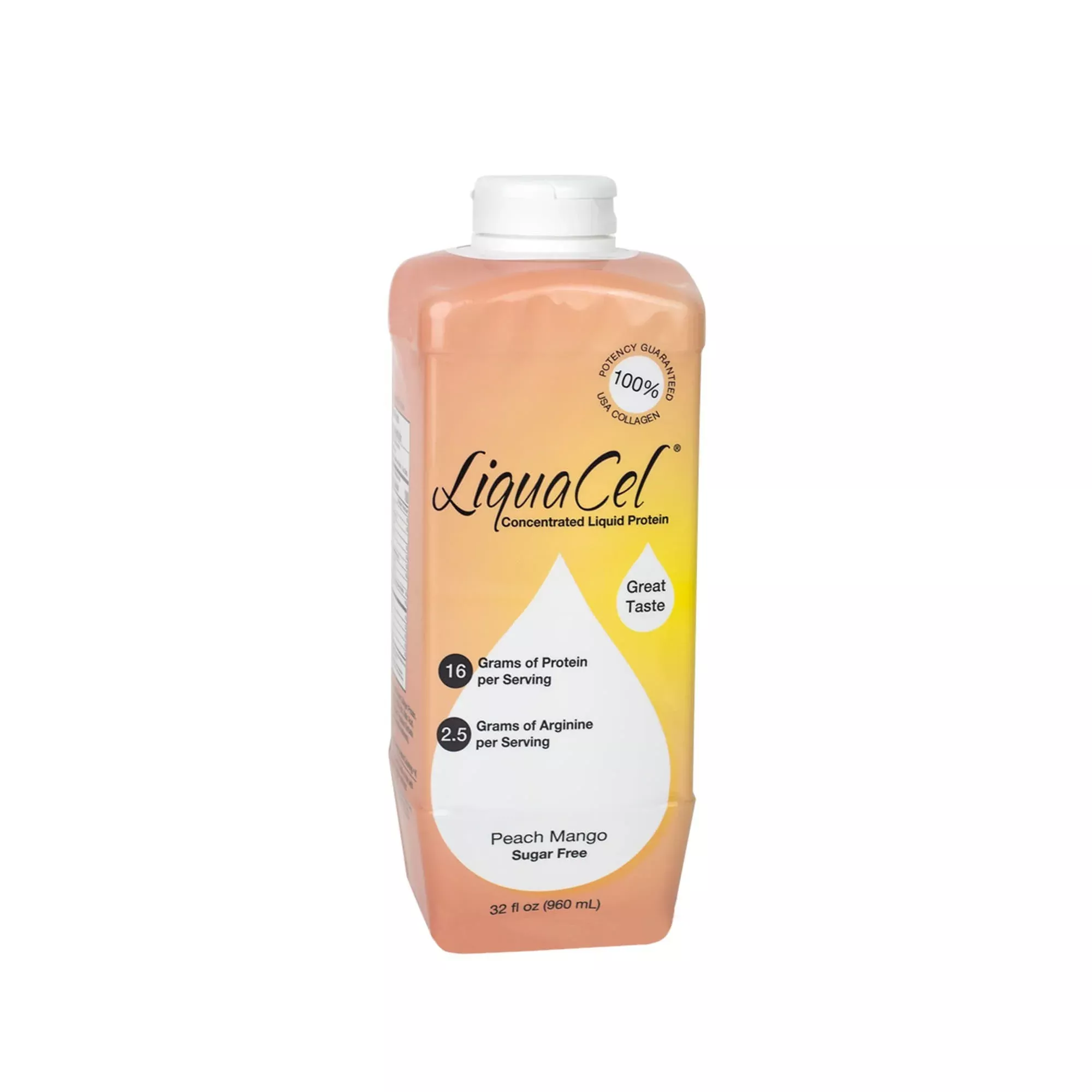 LiquaCel Peach Mango Concentrated Liquid Protein, 32-ounce bottle
