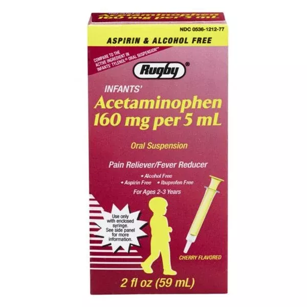 Major-Rugby Pharmaceuticals Acetaminophen 160mg/5mL Infant Oral Suspension Cherry 2oz/Bt