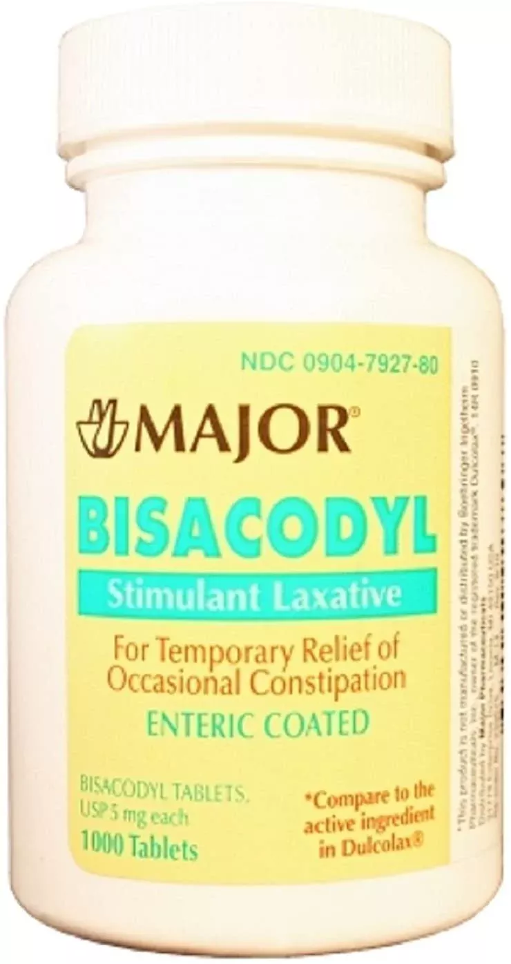 Major-Rugby Pharmaceuticals Bisacodyl EC Stool Softener/Laxative Tablets 5mg 1000/Bt