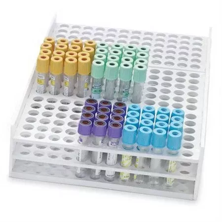 Market Lab Inc Test Tube Rack 216 Place 11 to 13 mm Tube Size White 3-1/8 X 9 X 13-1/4 Inch - M-1015620-2761 - Each