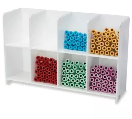 Market Lab Inc Tube Organizer 8 Place White 5-1/4 X 10-2/3 X 17 Inch - M-935091-901 - Each