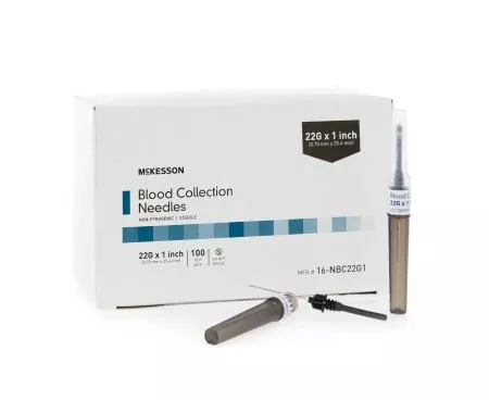 McKesson Blood Collection Needle 22 Gauge 1 Inch Needle Length Conventional Needle Without Tubing Sterile - M-1144305-4749 - Case of 1000