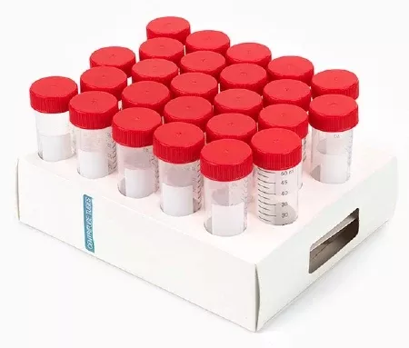 McKesson Centrifuge Tube Conical Bottom Plain 50 mL Red Screw Cap Polypropylene Tube - M-1169362-4975 - Bag of 25