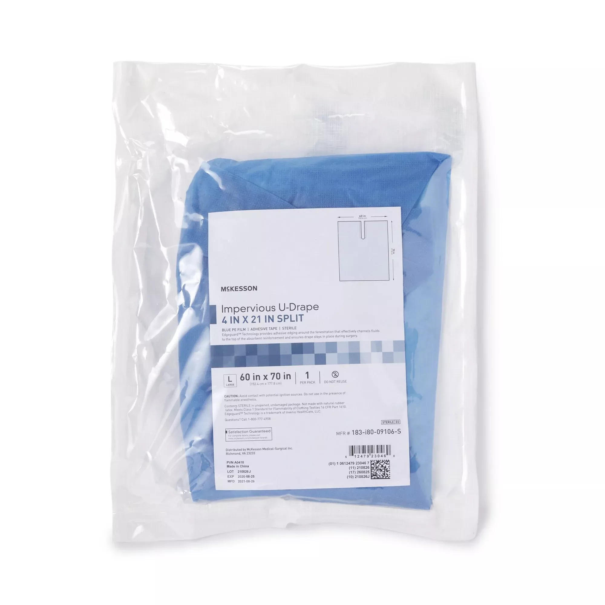 McKesson Sterile Impervious Orthopedic U-Drape, 60 x 70 Inch