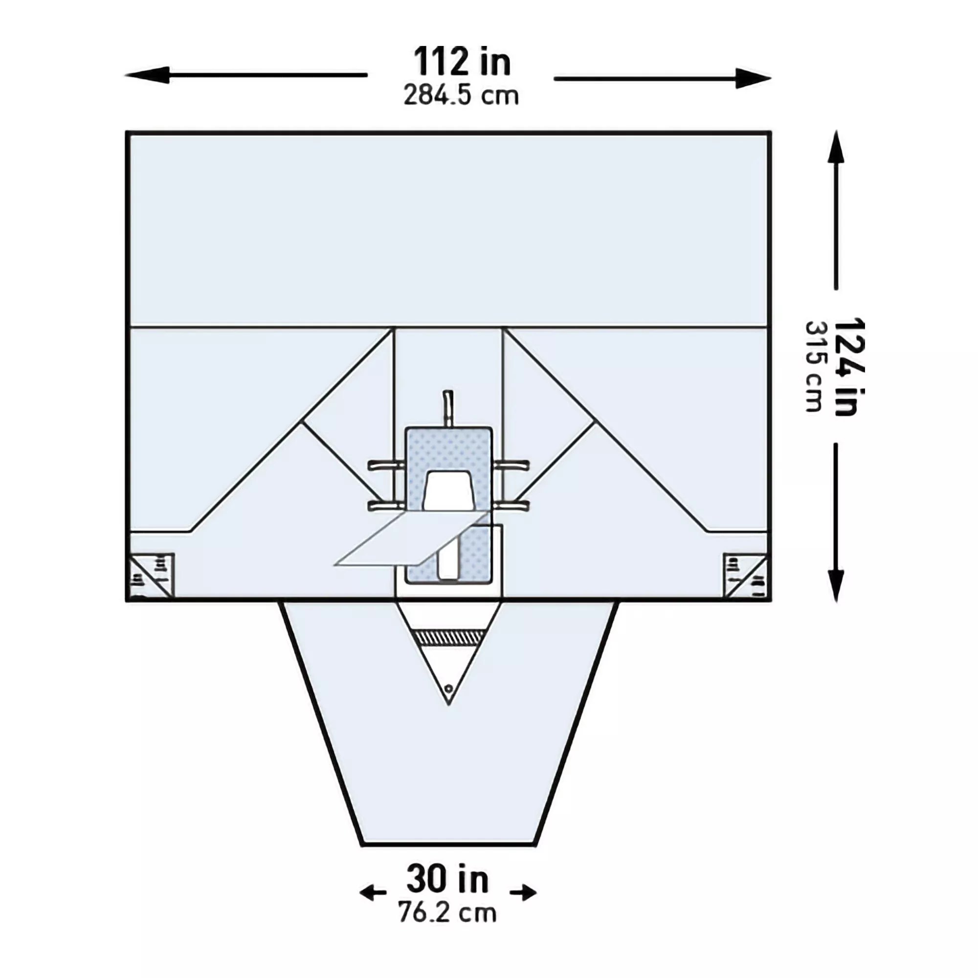 McKesson Sterile LAVH Laparotomy Drape, 112 x 30 x 124 Inch