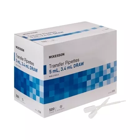 McKesson Transfer Pipette 5 mL 0.5 to 1 mL Graduation Increments NonSterile - M-911824-3008 - Case of 10