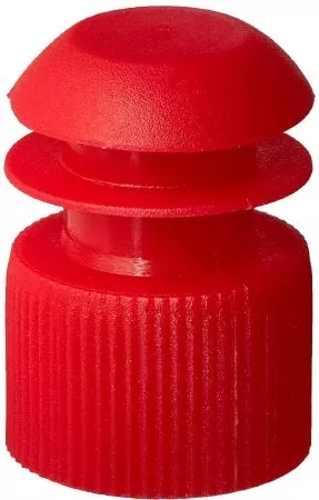 McKesson Tube Closure Polyethylene Flanged Plug Cap Red 16 mm For Use with 16 mm Blood Drawing Tubes, Glass Test Tubes, Plastic Culture Tubes NonSterile - M-1175413-1165 - Case of 10000