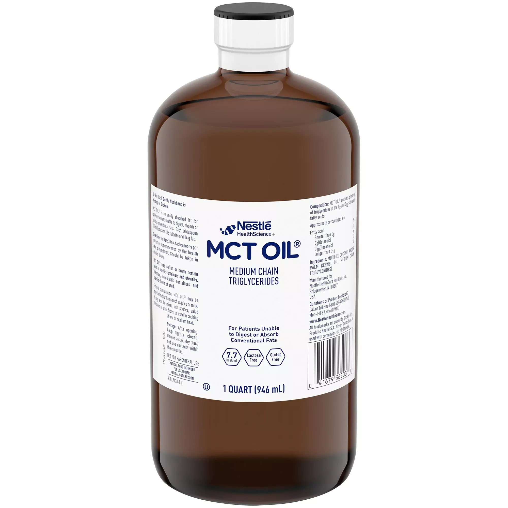 MCT Oil Medium Chain Triglycerides, 1-quart Bottle