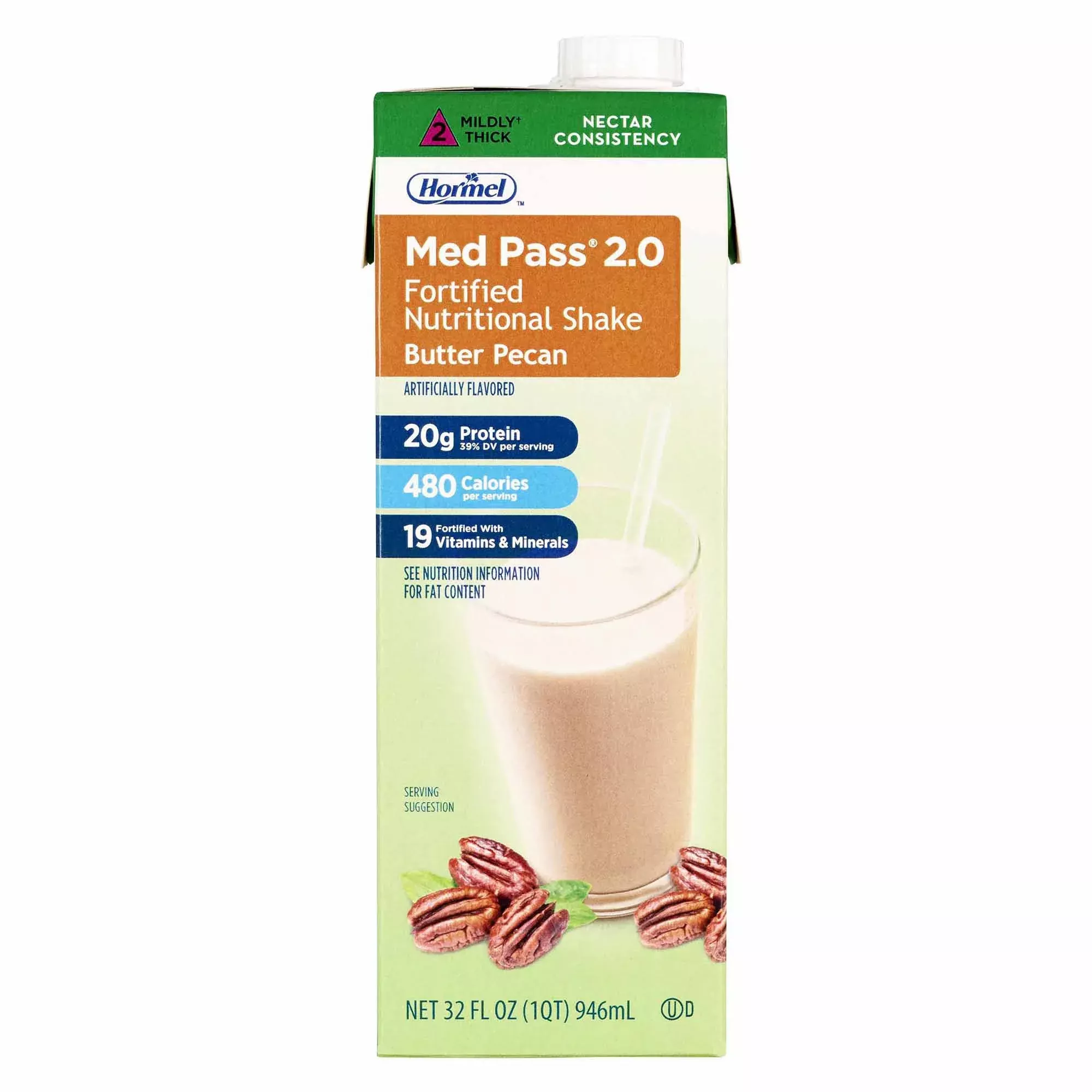 Med Pass 2.0 Butter Pecan Fortified Nutritional Shake, 32 oz. Carton