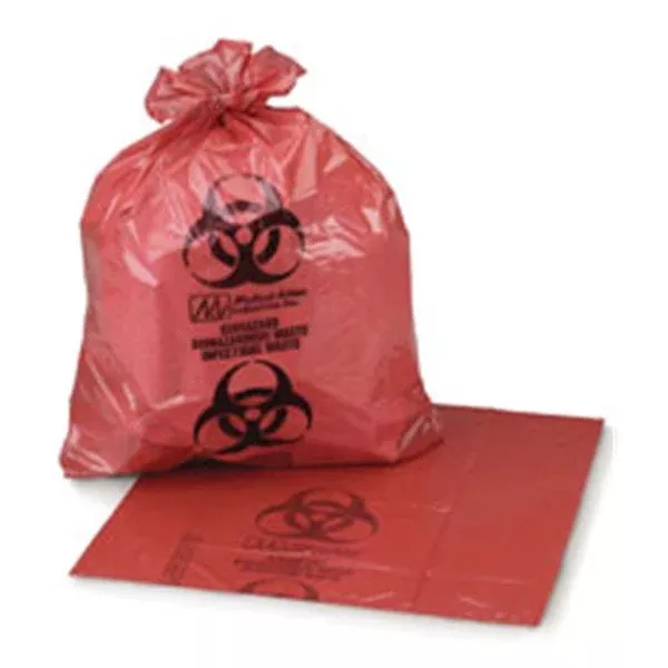 Medegen Medical Products Bag Bhzrd 24x24 7-10g StrSl/Twst Tie LDPE Rd 1.2mil Symbl 500/CA