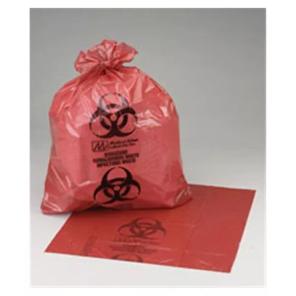 Medegen Medical Products Bag Biohazard 23x23" 7-10g StrSl Rd/Blk 1-2/10mil Symbl NS 500/CA