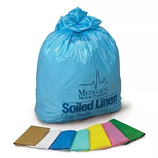 Medegen Medical Products Bag Lndry/Lnn 20-30g Rcycl 1.3mil FltPk 30.5x41 Clr/Blu 250/Ca