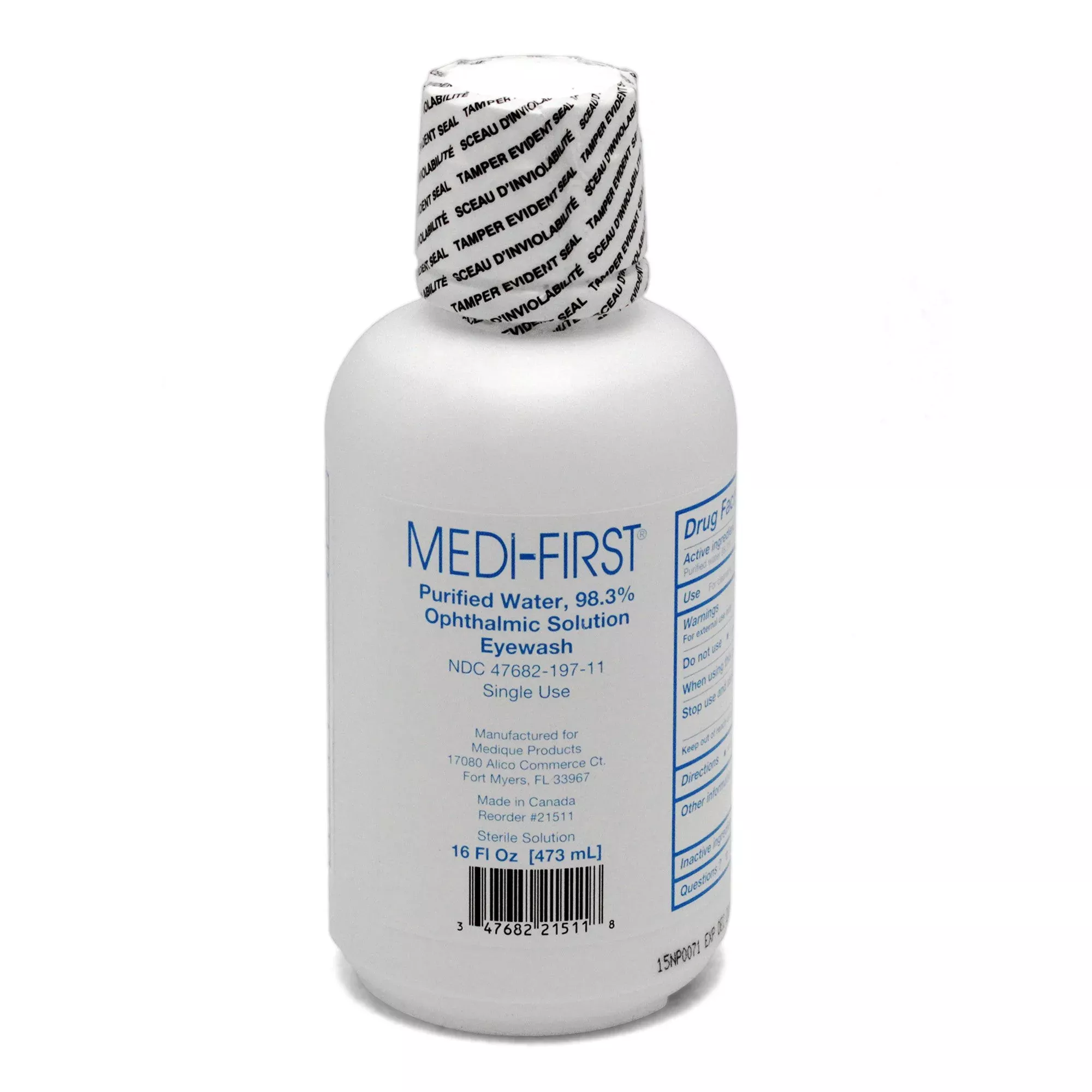 Medi-First Ophthalmic Solution Eyewash, 16-ounce Bottle