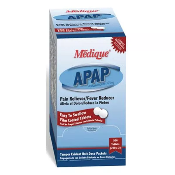 Medique Pharmaceuticals Acetaminophen 325mg Tablets Film Coated 75x2/Bx, 24 BX/CA (14536)