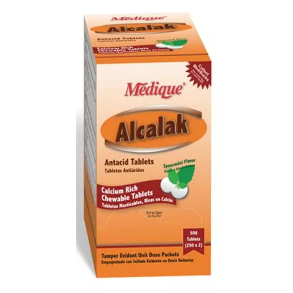 Medique Pharmaceuticals Alcalak Antacid Tablets 420mg Industrial Spearmint 250X2/Bx