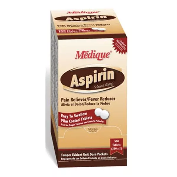 Medique Pharmaceuticals Aspirin 325mg Tablets 250x2/Bx