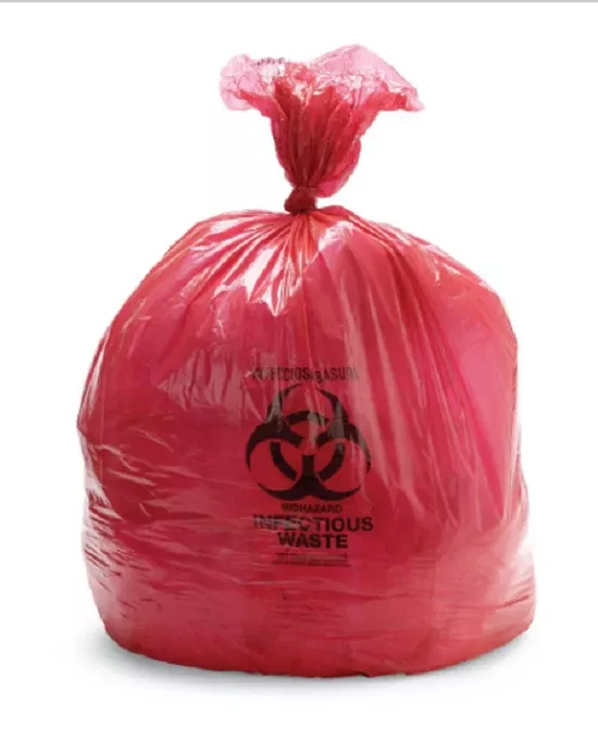 Medline IndustriesBag Bhzrd 24x24 10g Twst Tie LDPE Rd 1-2/10mil Symbl NS 500/Ca