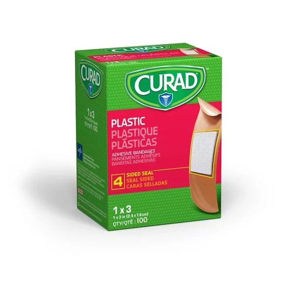 Medline IndustriesBandage Strips Plastic Sheer-Gard 1x3" Flexible Flesh LF 100/Bx, 12 BX/CA (NON25600)