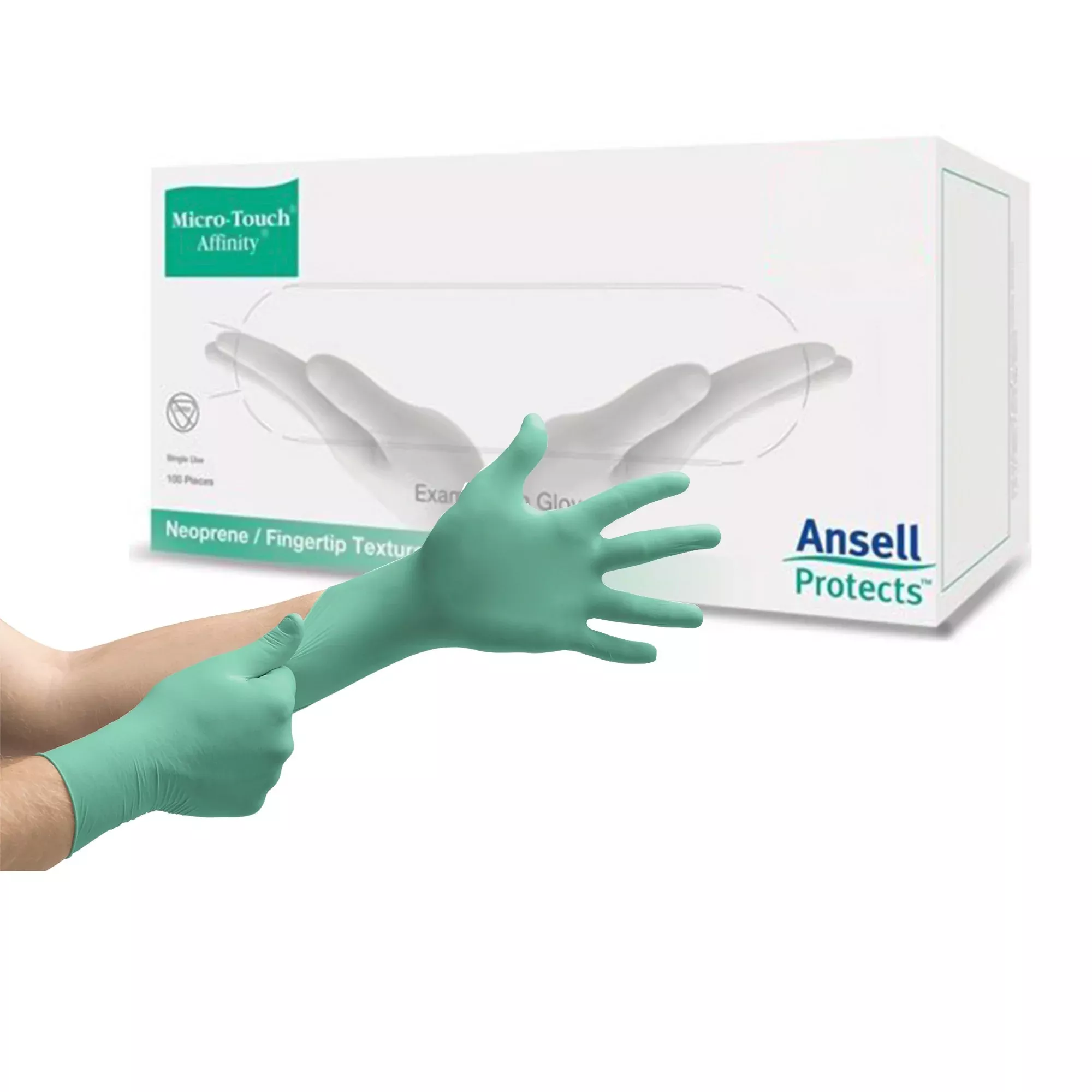 Micro-Touch Affinity Polychloroprene Exam Glove, Large, Green