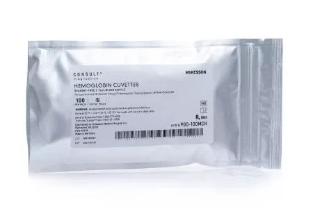 Microcuvette McKesson Consult Hb Anemia Screen Hemoglobin For use with the McKesson Consult Hb Hemoglobin Testing System, MFR 900MCKSP 100 Microcuvettes per Vial 10 μL - M-1113578-3371 - Box of 100