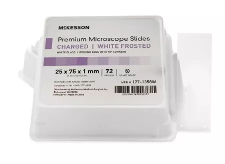 Microscope Slide McKesson 25 X 75 X 1 mm Frosted - M-1082078-194 - Box of 72