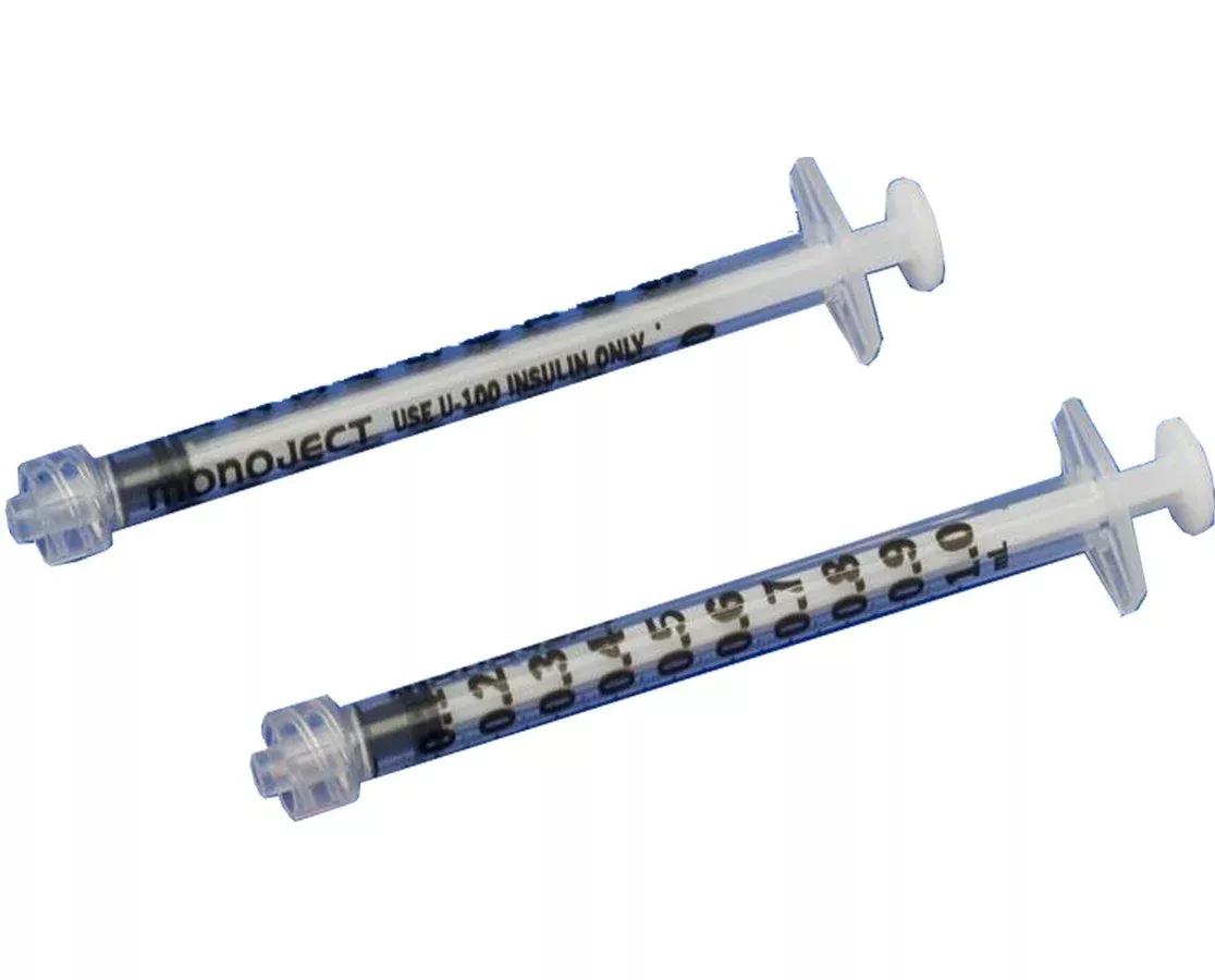 Monoject Luer Lock Insulin Syringe, 1 mL (60 count)