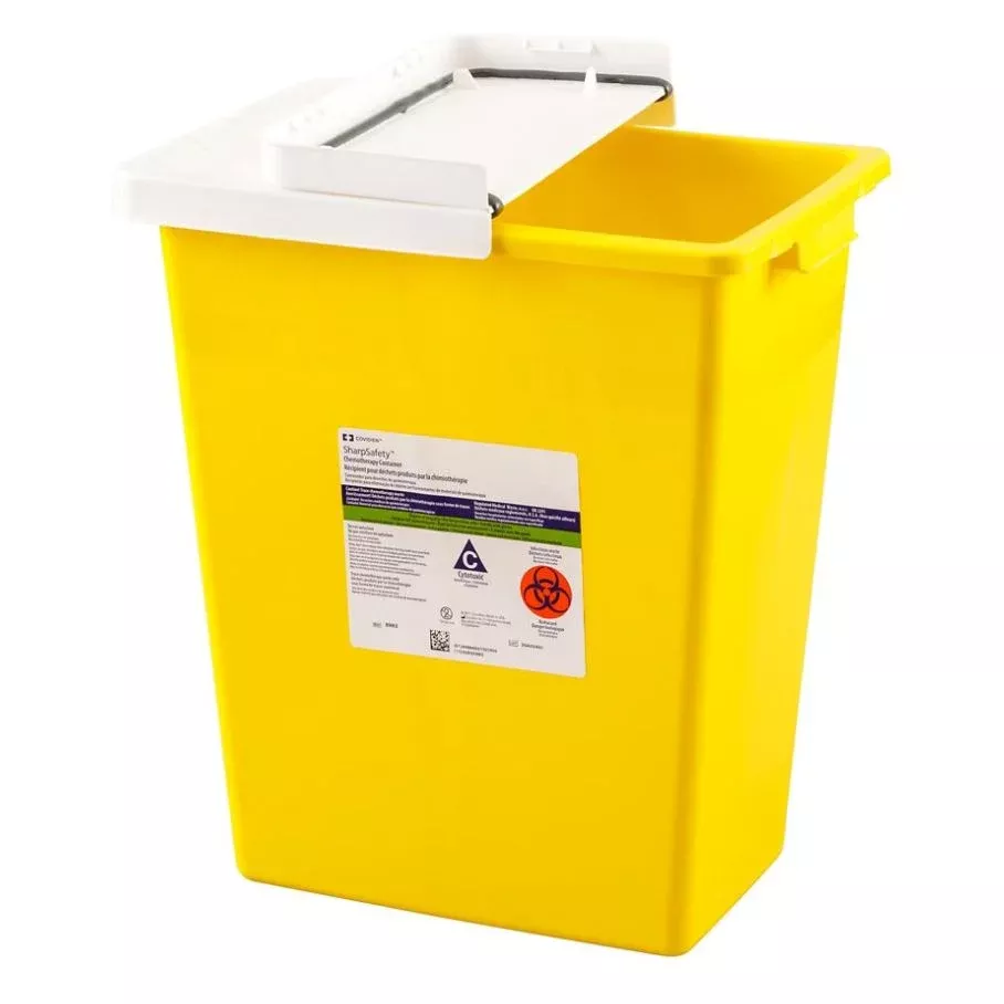 Monoject™ PGII D.O.T. Compliant Sharps Disposal Container 8 gal, Yellow, Hinged Lid