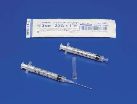 Monoject Soft Pack 3 mL Syringe with Standard Hypodermic Needle 23G x 1" (100 count)