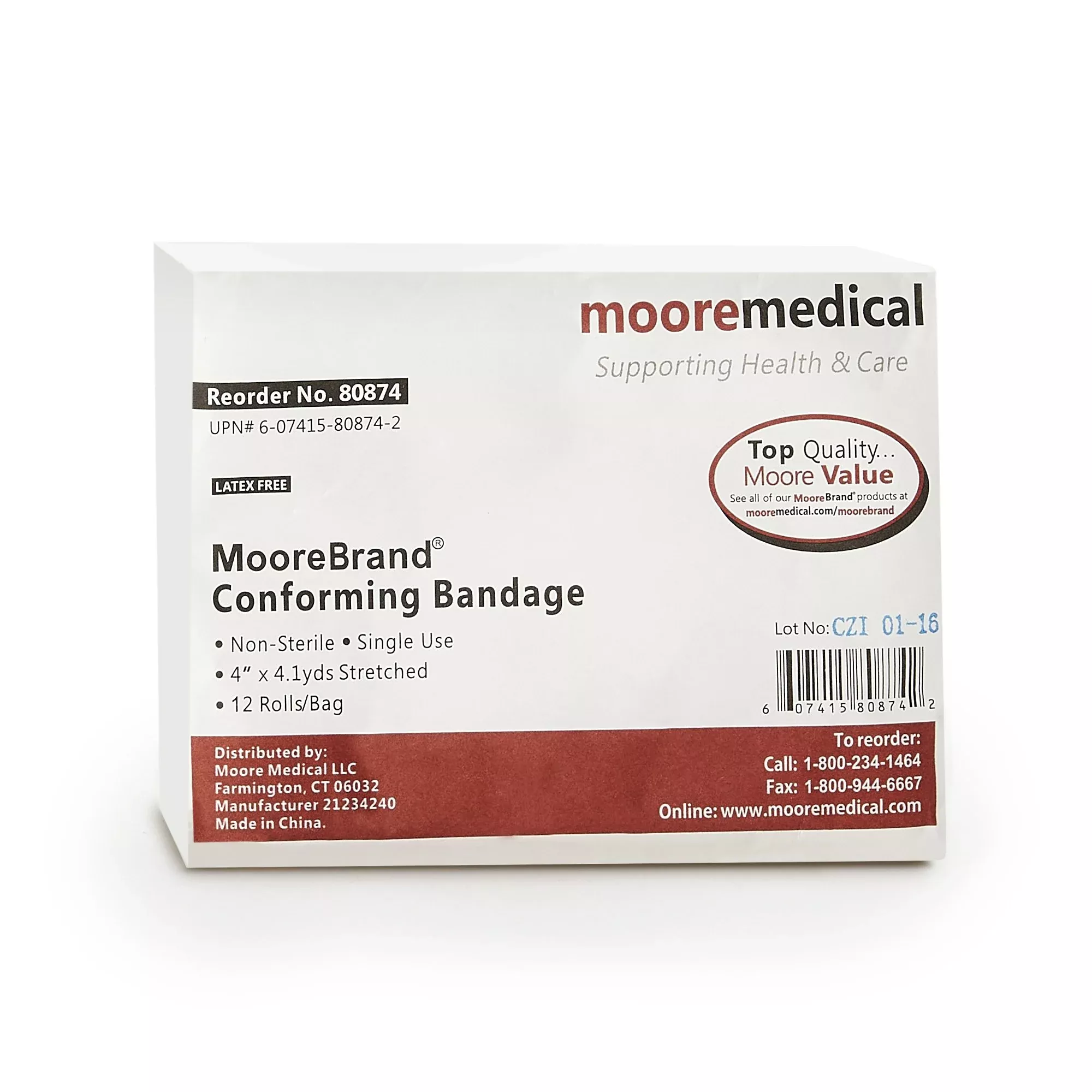 MooreBrand. Conforming Bandage, 4 Inch x 4-1/10 Yard