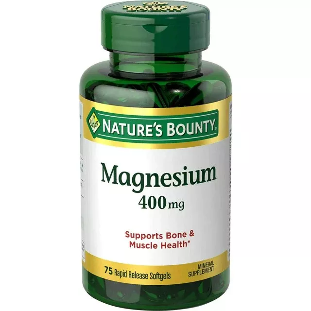 Nature's Bounty Magnesium Softgels, 400mg, 75 ct