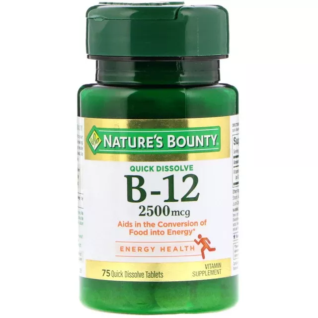 Nature's Bounty Quick Dissolve B-12, 2,500mcg, 75 ct