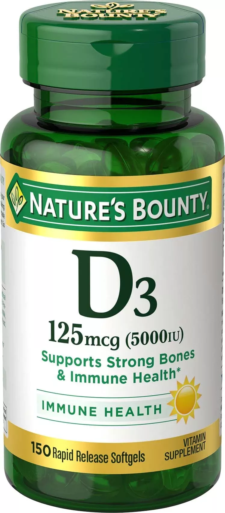 Nature's Bounty Vitamin D, 5000IU, 150 ct
