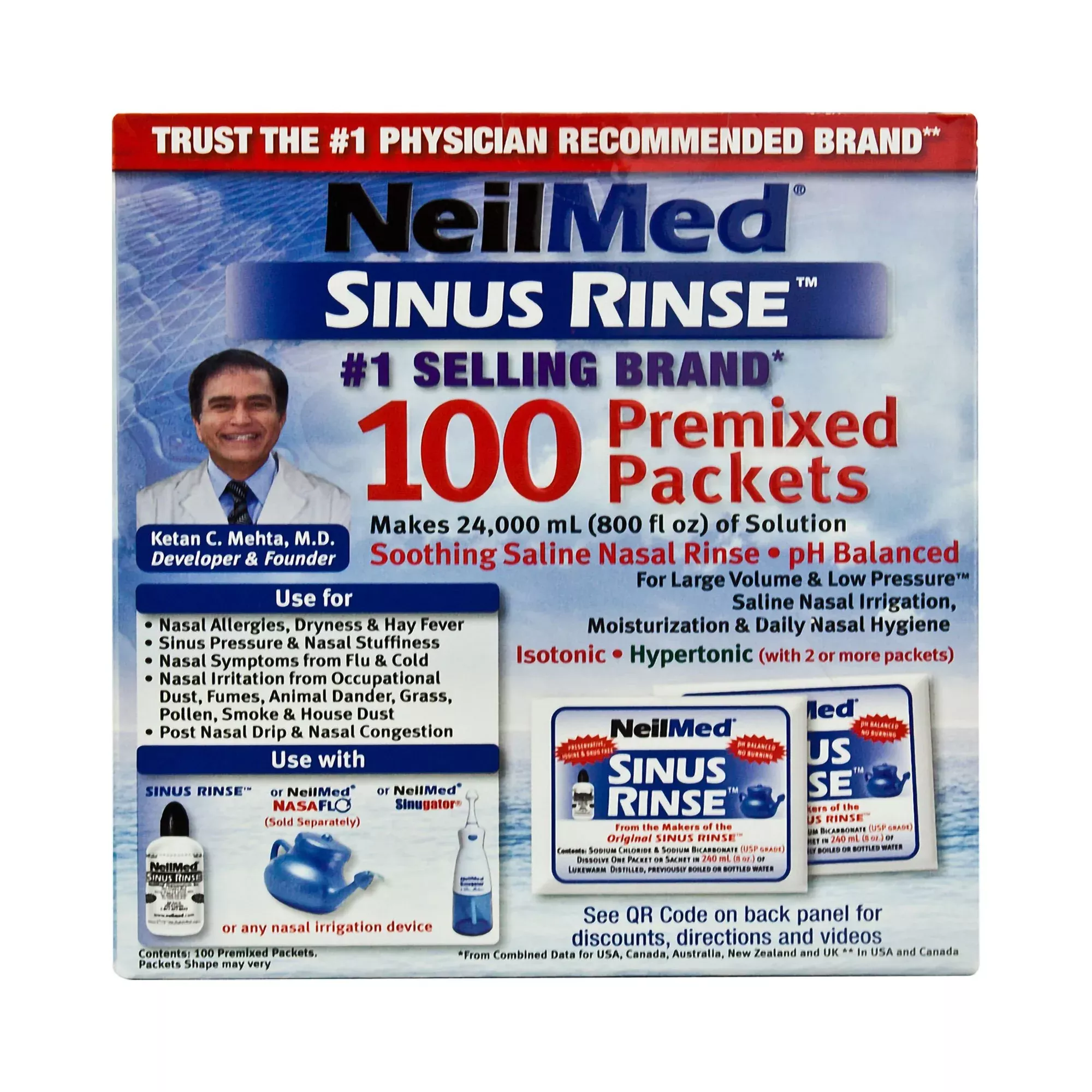 NeilMed Sinus Rinse™ Saline Nasal Rinse Refill Kit
