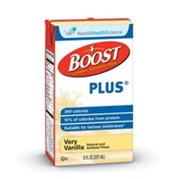 Nestle Healthcare Nutrition Boost Plus Nutritional Shake Very Vanilla 8oz 27/Ca