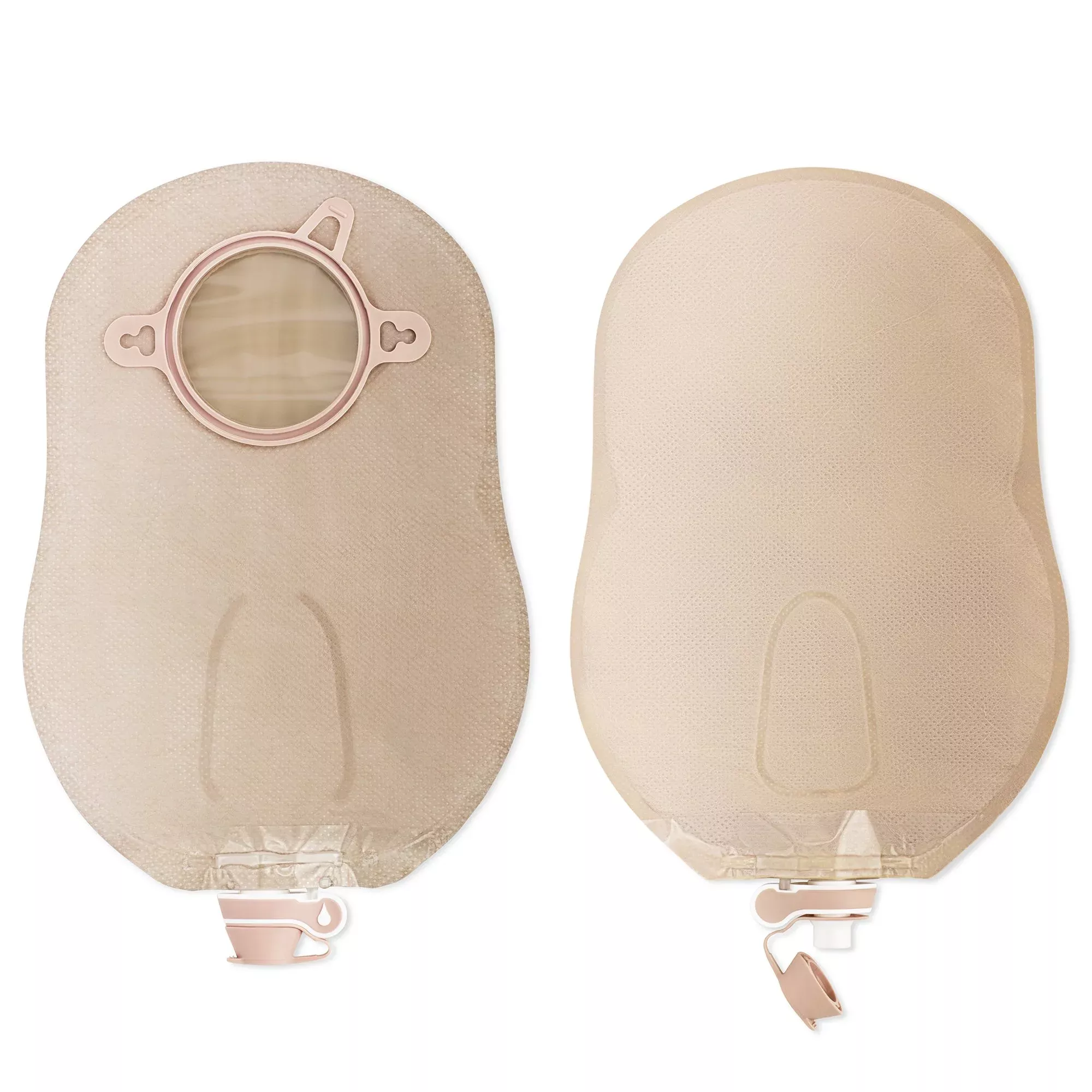 New Image™ 18914 Two-Piece Beige Urostomy Pouch, 70 mm Flange, Blue Match