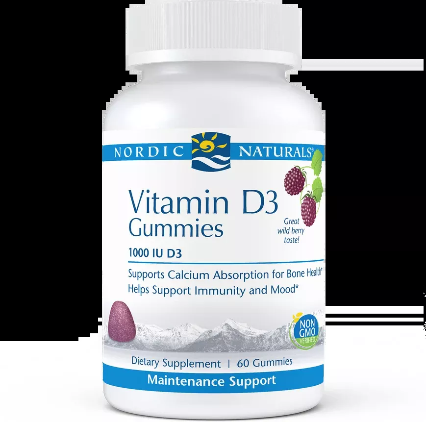 Nordic Naturals Vitamin D3 Gummies, Wild Berry, 60 ct