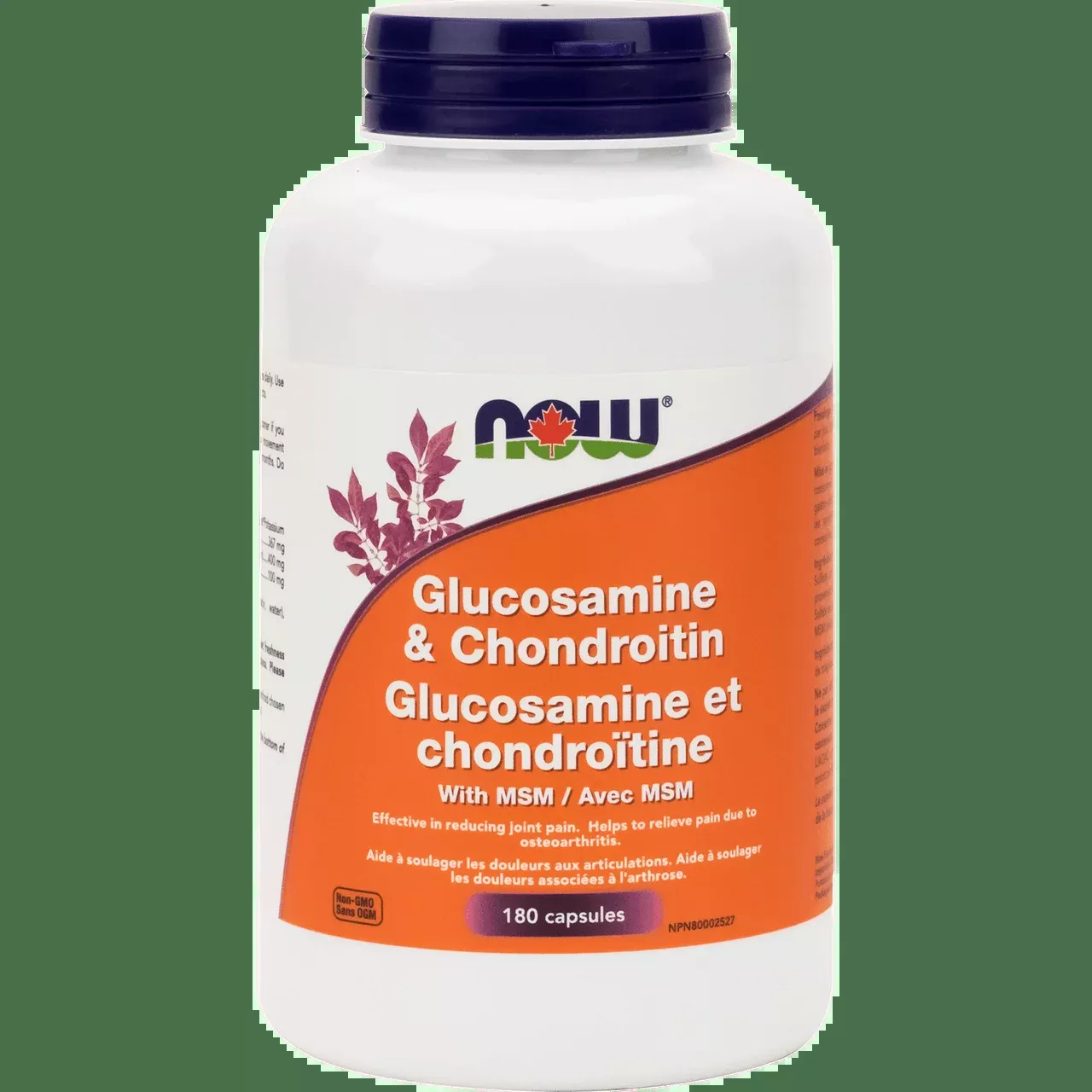 NOW Foods Glucosamine 500/Chondroitin 400/MSM V-Caps, 180 ct