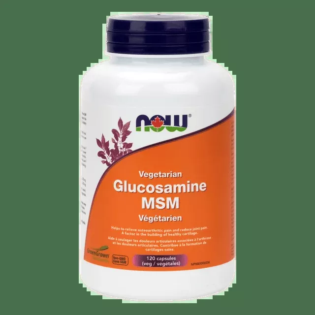 NOW Foods Vegetarian Glucosamine & MSM 500/500 V-Caps, 120 ct