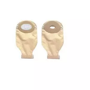 Nu-Hope Laboratories One-piece Post-Op Trim-to-fit Convex Adult Drainable Pouch with Closure Clamp 1-3/16" x 2-1/4" Inside Cutting Area Oval, 3-1/4" x 4-5/8" OD, 11" L x 5-3/4" W, Clear, 1/2" Starter Hole, 24Oz, Adhesive Foam Pad