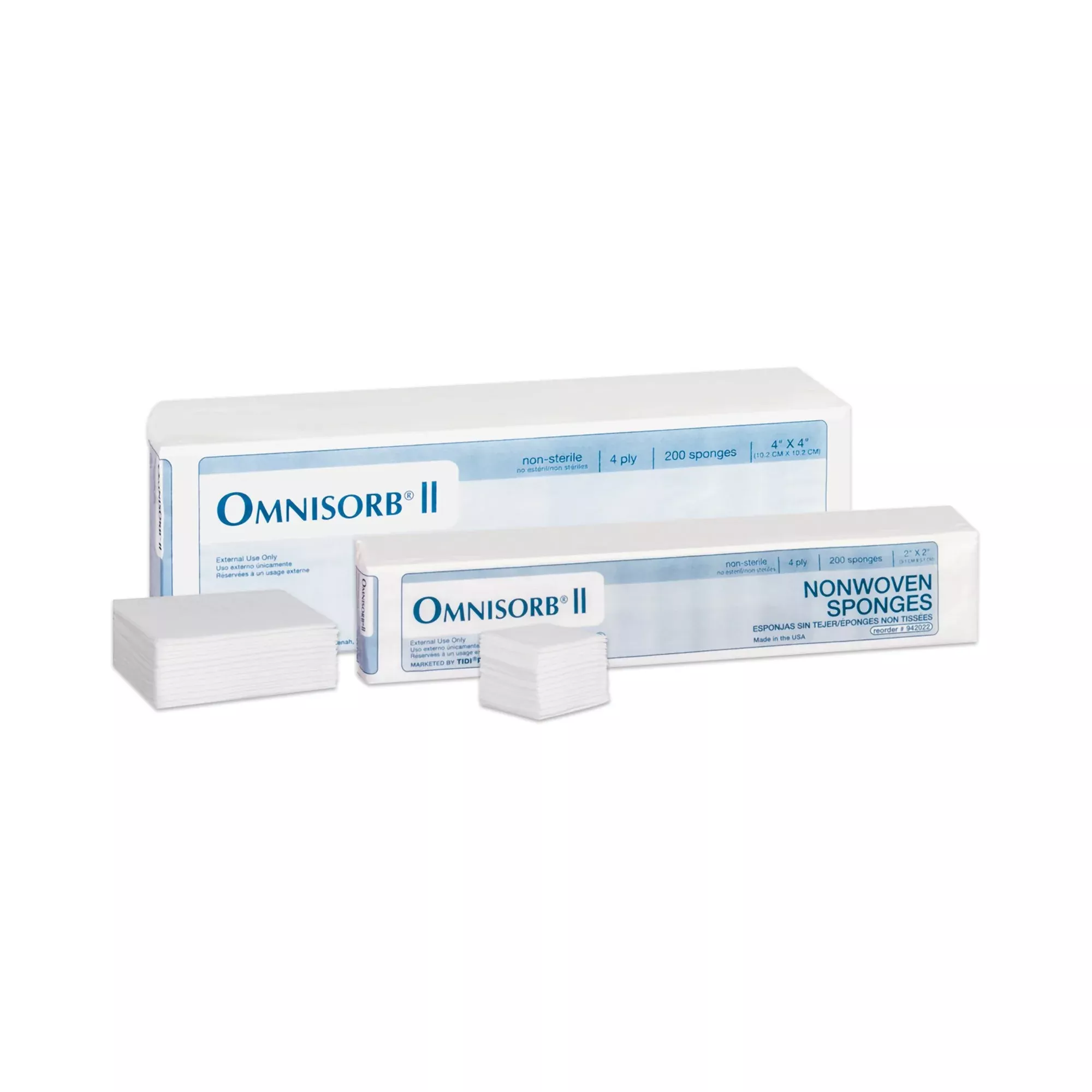 Omnisorb Nonwoven Sponge, 4 x 4 Inch, 4-Ply