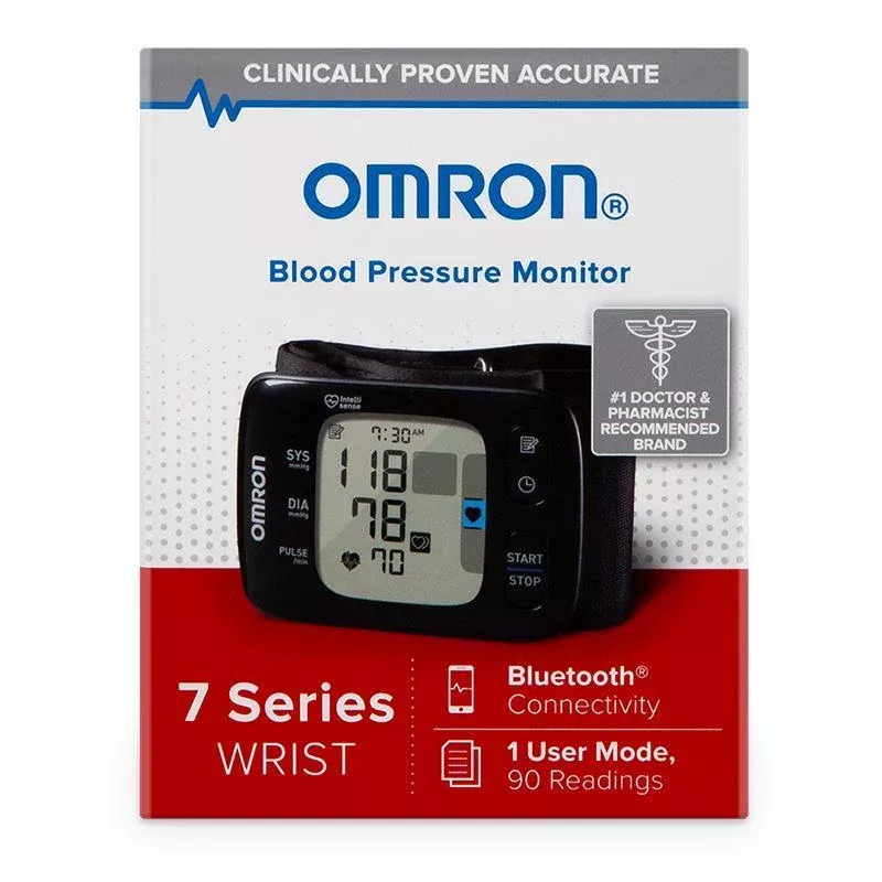 Omron 7 Series Wireless Wrist Blood Pressure Monitor, 3.6'' x 0.5'' x 2.5''