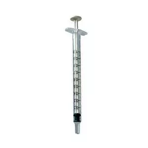 Oral Dispenser, 1mL, Clear Barrel, White Plunger
