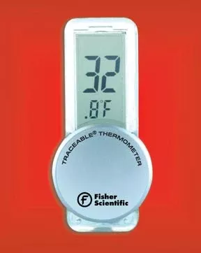 PANTek Technologies LLC Digital Thermometer Fisherbrand™ Econo Traceable Fahrenheit / Celsius 14° to 131°F (-9.9° to +55°C) Without External Probe Door / Wall Mount Battery Operated - M-646935-2242 - Each