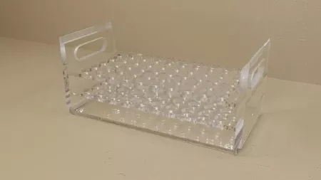 PANTek Technologies LLC Stacking Test Tube Rack Mitchell Plastics 50 Place 20 mm Tube Size Clear 5-1/2 X 5-1/2 X 11 Inch - M-1008099-1939 - Each