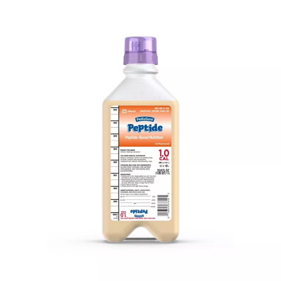 PediaSure Peptide 1.0 Cal Peptide-Base Nutrition, 33.8-oz. ready-to-hang bottle